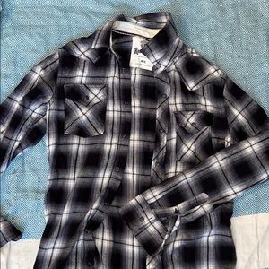 NWOT Black and White Flannel
